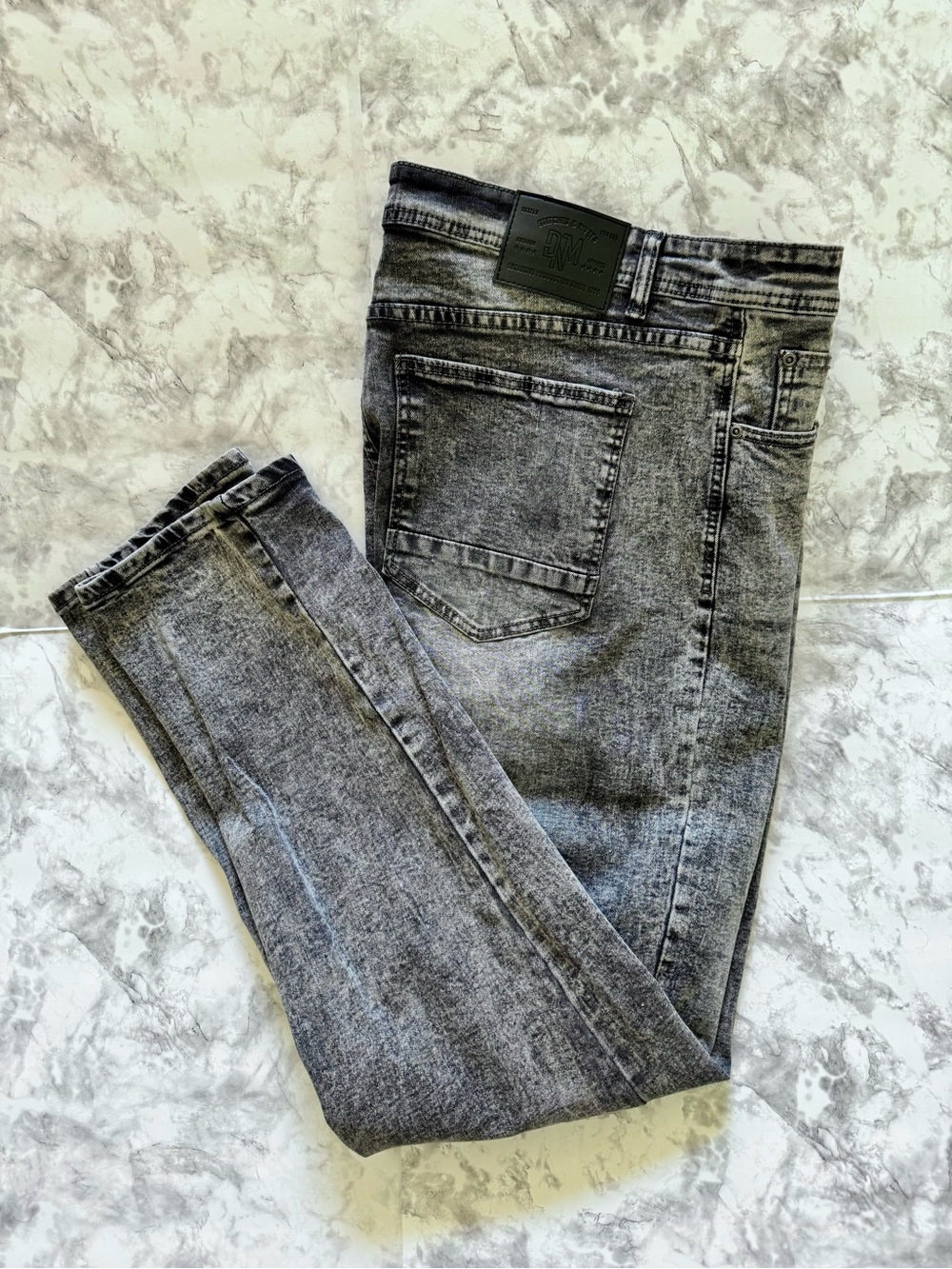 Men's Slim Fit Washed Black Jeans
